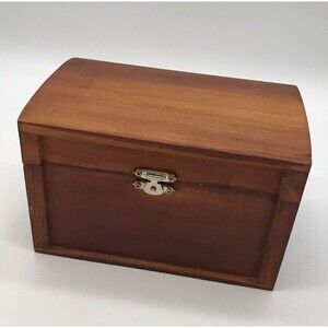 Small Wooden Curved Top Box Hinged Latch Storage Crafts Jewelry Keepsakes Cards